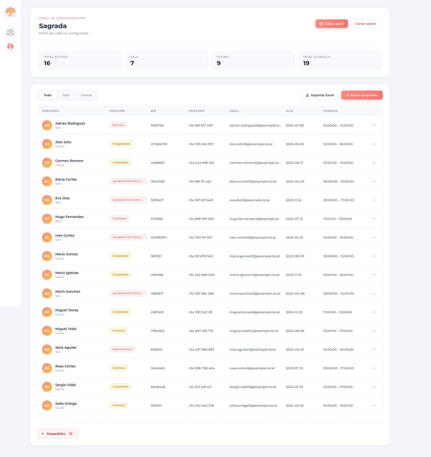 CorgiCafe holiday tracking