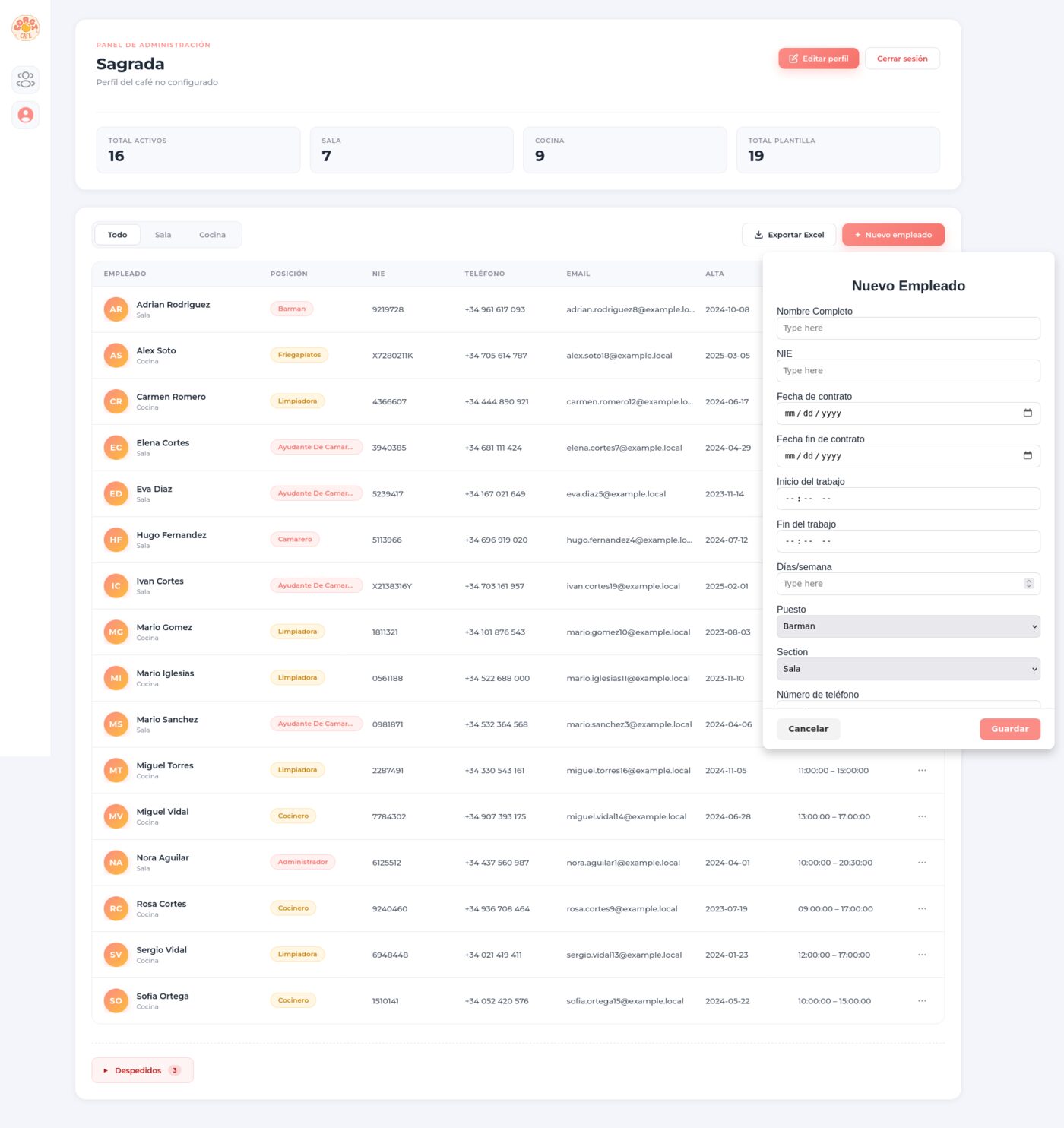 CorgiCafe date filtering and reports