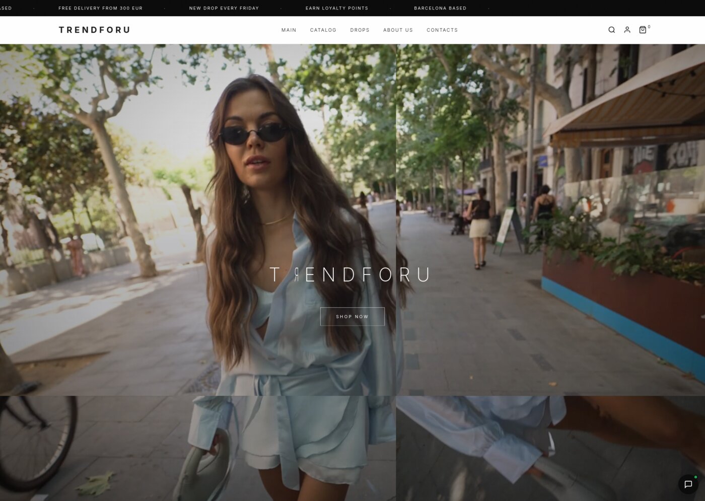 TrendForU homepage hero