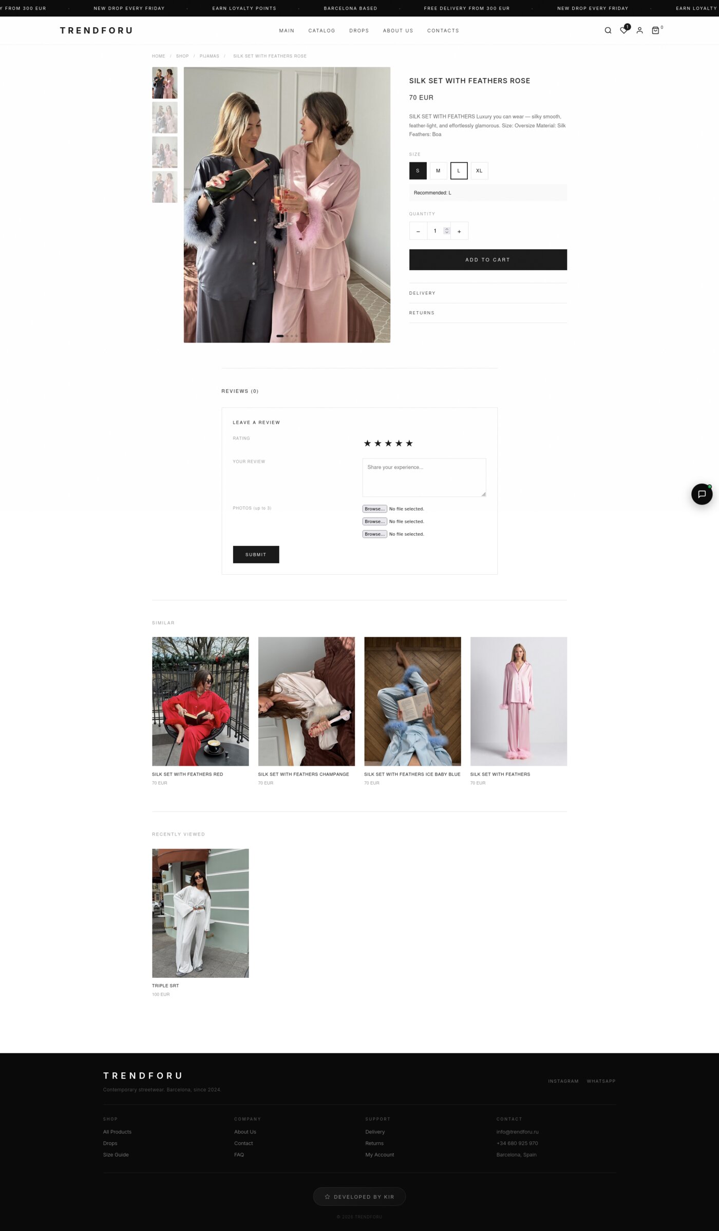 TrendForU product page